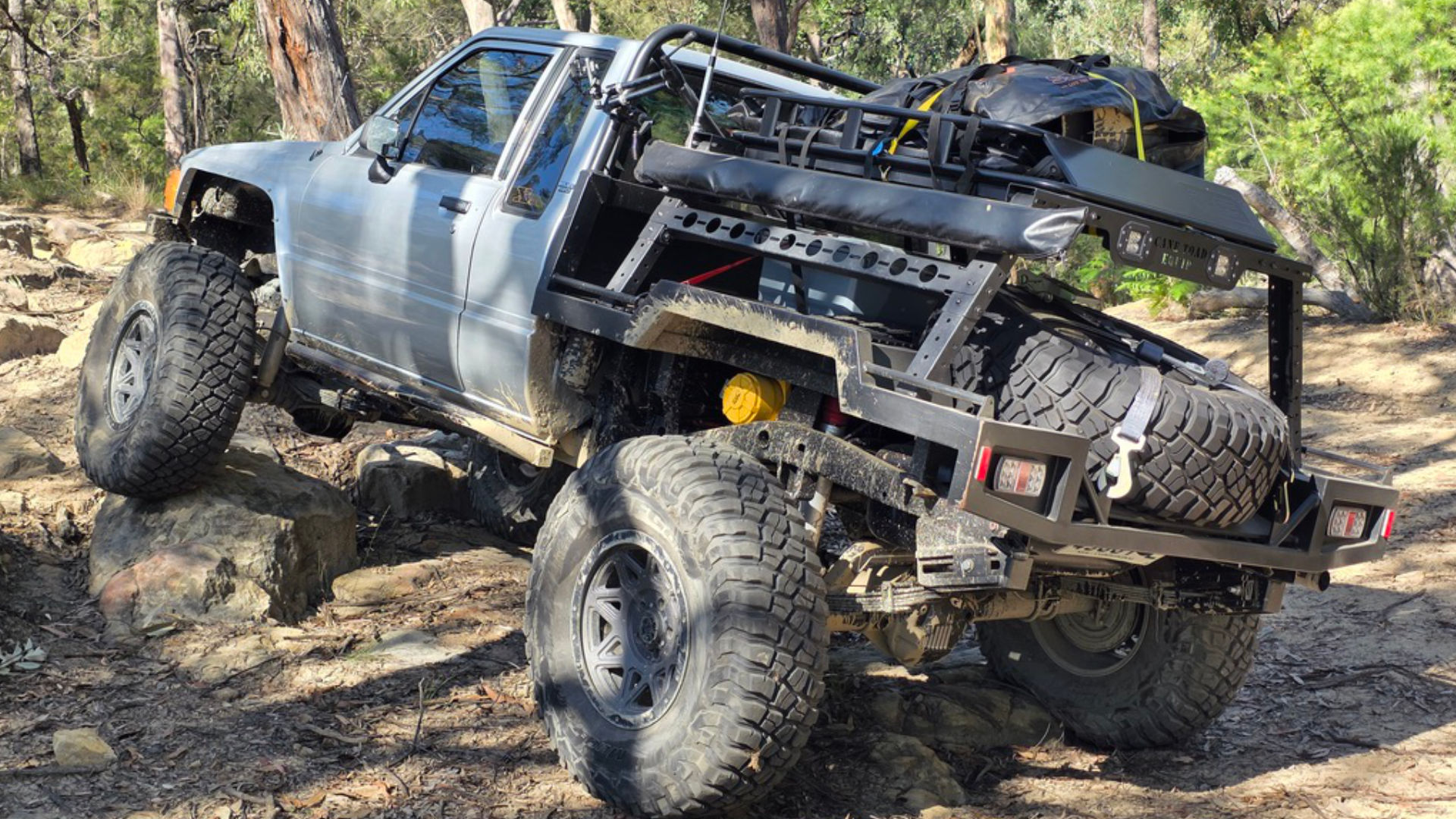 1985 Toyota Hilux on technical terrain