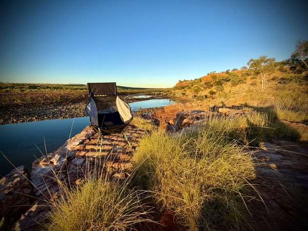 Durack River camp, looking across the water from the rocky bank